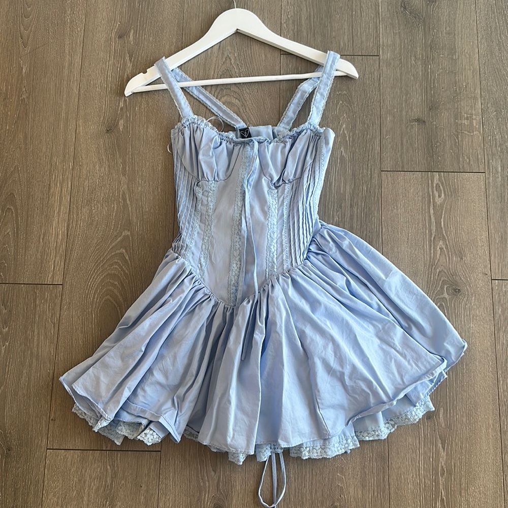 Blue Windsor mini dress